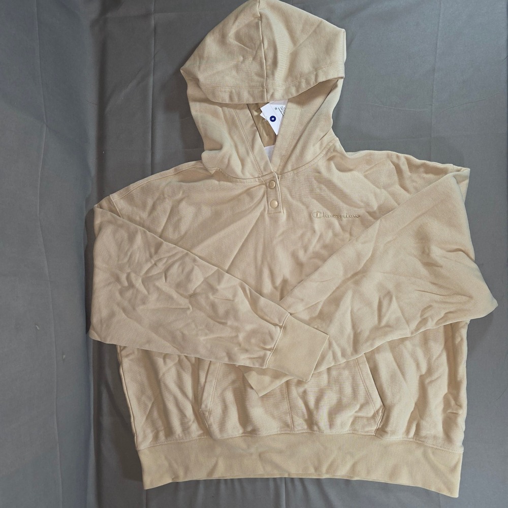 Champion Womens Irish Cream Snap Pullover Hoodie 1X CPW253TL09007 NWT